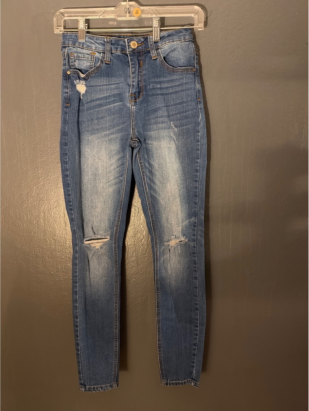Papaya High-Rise Skinny Jeans Size 3 with Distressed Detail